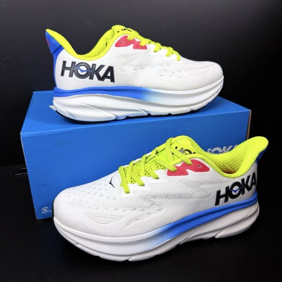 Hoka One One Clifton 9 Mens Size 7.5D White Running Shoes 1127895-BVR Athleisure - Picture 2 of 14